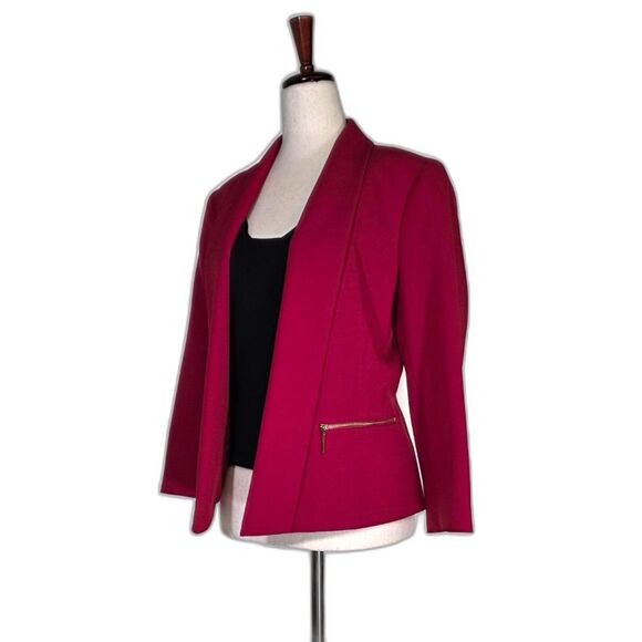 Black Label by Evan Picone Crimson Red Open Blazer Size 8 - Picture 2 of 13